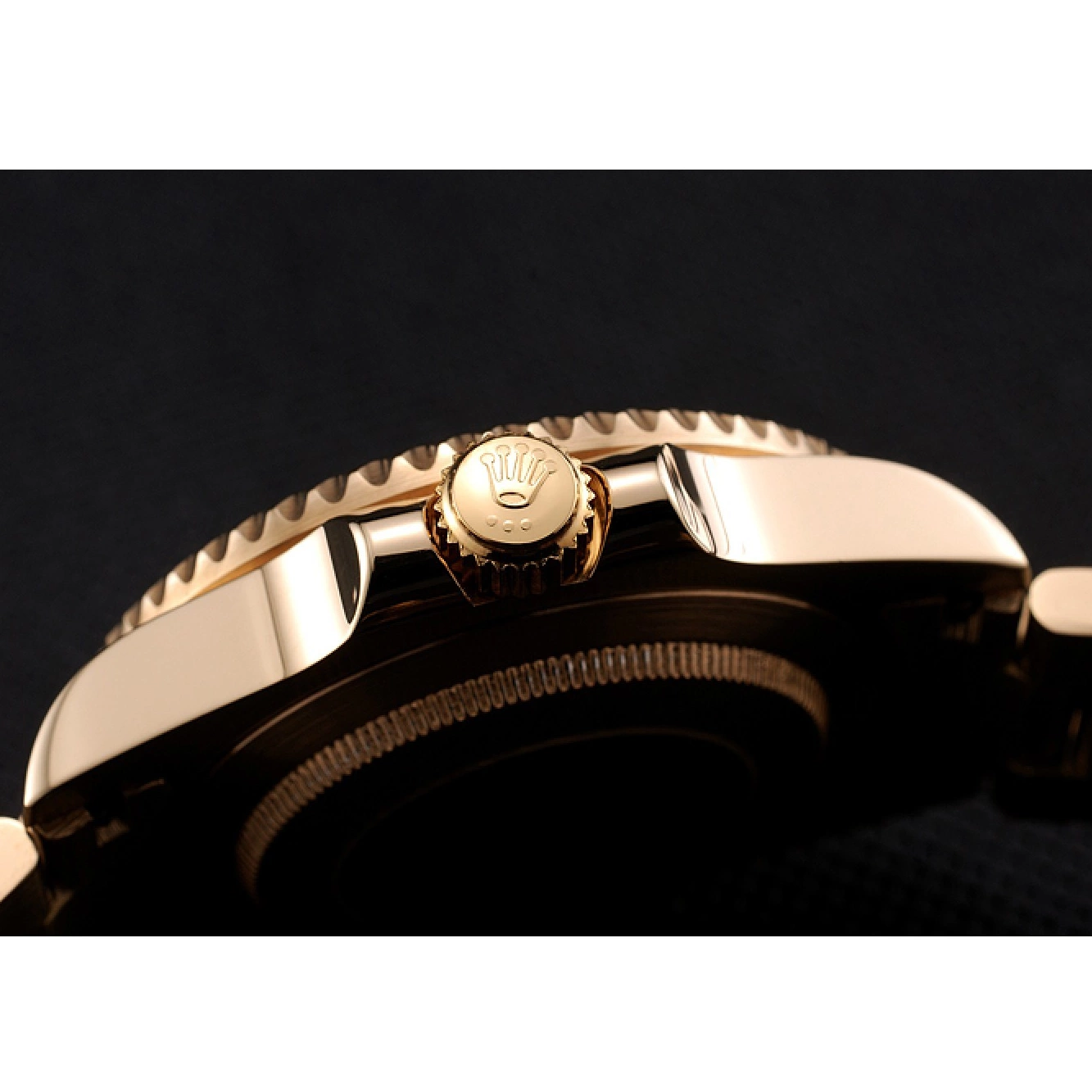 Aaa replica Black Markings Case Submariner Bracelet Bezel Diamond Yellow Dial Rolex Gold Swiss And Gold With 0718